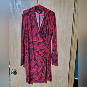 Norma Kamali L/S Faux Wrap Paisley Dress size 2X